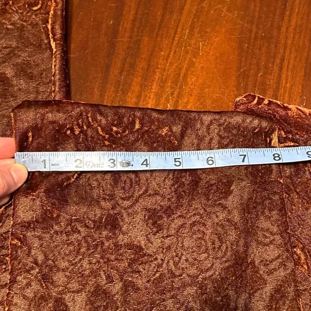 Rust Red Brown Velour Floral Scarf Women’s 8” x 72” Fall Autumn - Picture 5 of 6